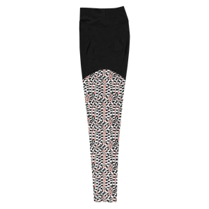 Lemur Stripe Compression Sports Leggings (Mona Lisa)