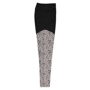 Lemur Stripe Compression Sports Leggings (Mona Lisa)