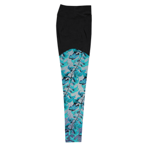 Jade Compression Sports Leggings (Stained Glass-Light)